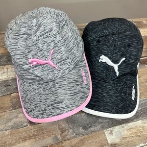 Two Puma Velcro Back Hats! (Black & Grey)